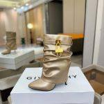 Copy Givenchy Shark Lock Stiletto Replica Ankle Boots In Nappa Leather - Gold