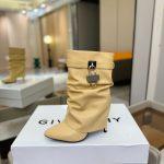 Copy Givenchy Shark Lock Stiletto Replica Ankle Boots In Nappa Leather - Beige