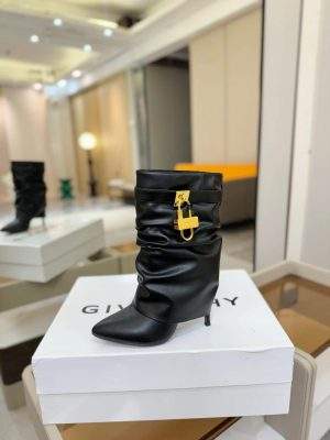 Copy Givenchy Shark Lock Stiletto Replica Ankle Boots In Nappa Leather