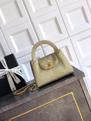 High Quality Raffia Replica Top-Handle Tote Bag