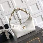 Superior Shiny Calfskin & Gold-Tone Metal Replica Hobo Handbag