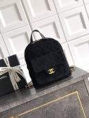 Copy Suede Calfskin And Gold-Tone Metal Replica Backpack
