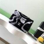 Mirror Quality Replica Flap Bag With Sequins - Black