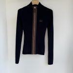 Luxury Replica Miu Miu Cashmere And Leather Zipper Cardigan