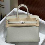 Premium Hermes Birkin Touch 25 cm Replica Bag In Togo Leather With Silver-Tone Metal - Vizon