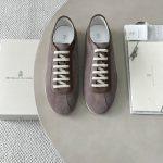 High Quality Brunello Cucinelli Washed Suede Replica Sneakers - Brown