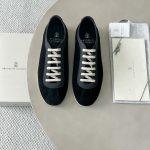 High Quality Brunello Cucinelli Washed Suede Replica Sneakers - Black