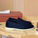 Best Quality Replica Loro Piana Summer Walk Loafers - Navy Blue