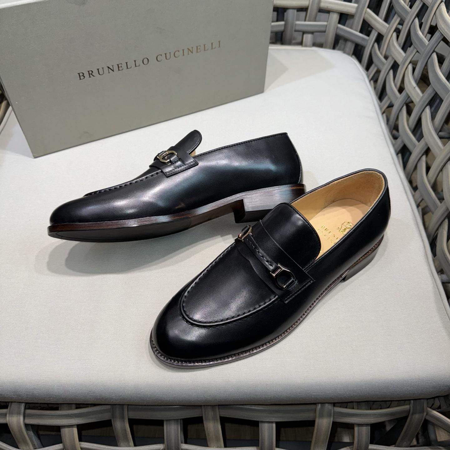 Best Replica Brunello Cucinelli Soft Waxed Calfskin Loafers With Bit Detail - Image 4
