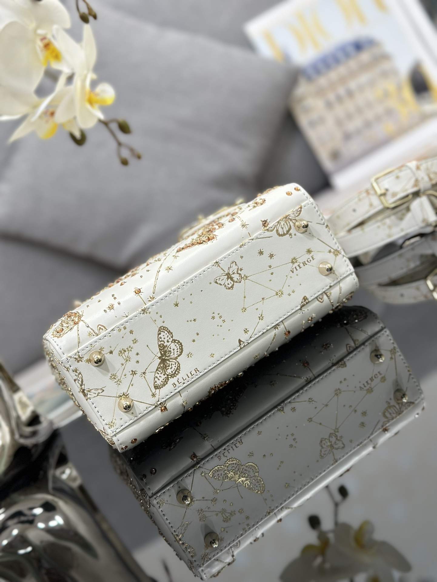 Christian Dior Zodiac Embroidered Small Lady Dior Replica Bag - Image 6