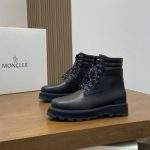 Superior Moncler Peka Lace-Up Leather Replica Boots - Black