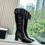 Deluxe Stretch Lambskin & Patent Calfskin Replica High Boots