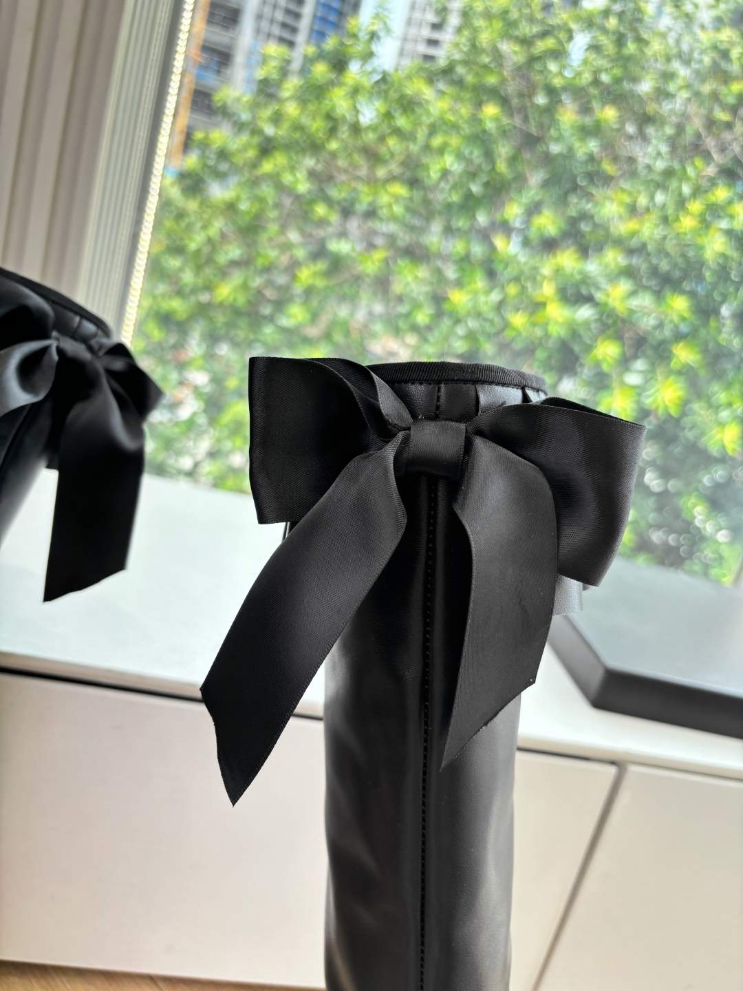 Deluxe Stretch Lambskin & Patent Calfskin Replica High Boots - Image 8