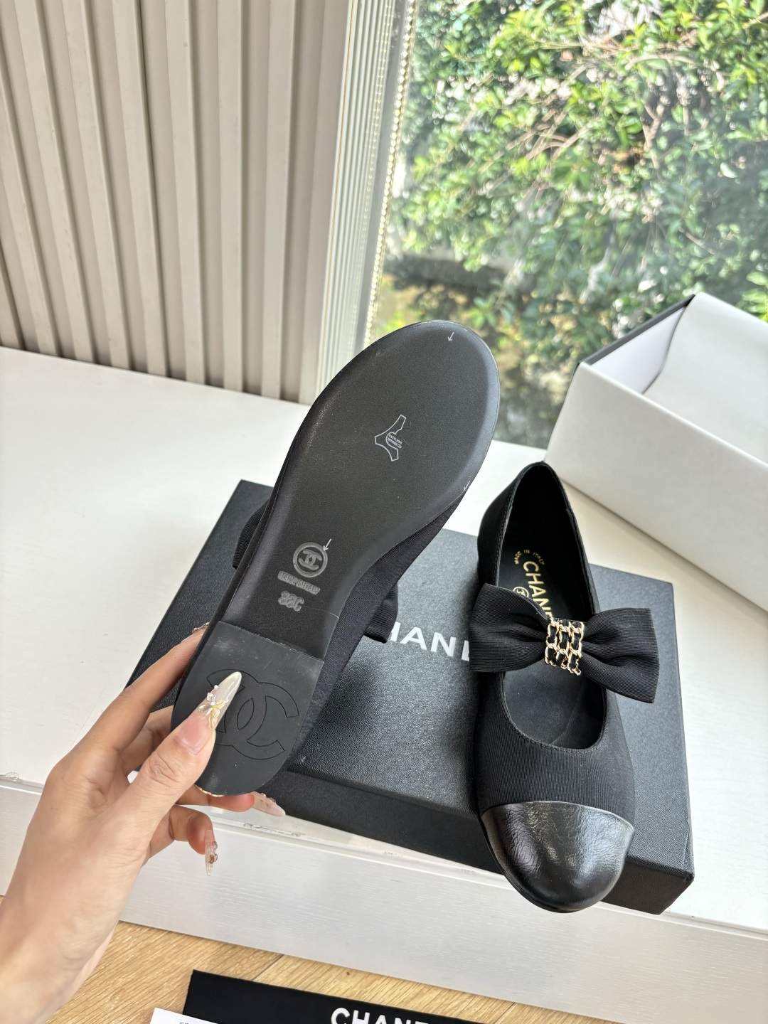 Exact Copy Grosgrain And Calfskin Replica Mary Janes - Image 9