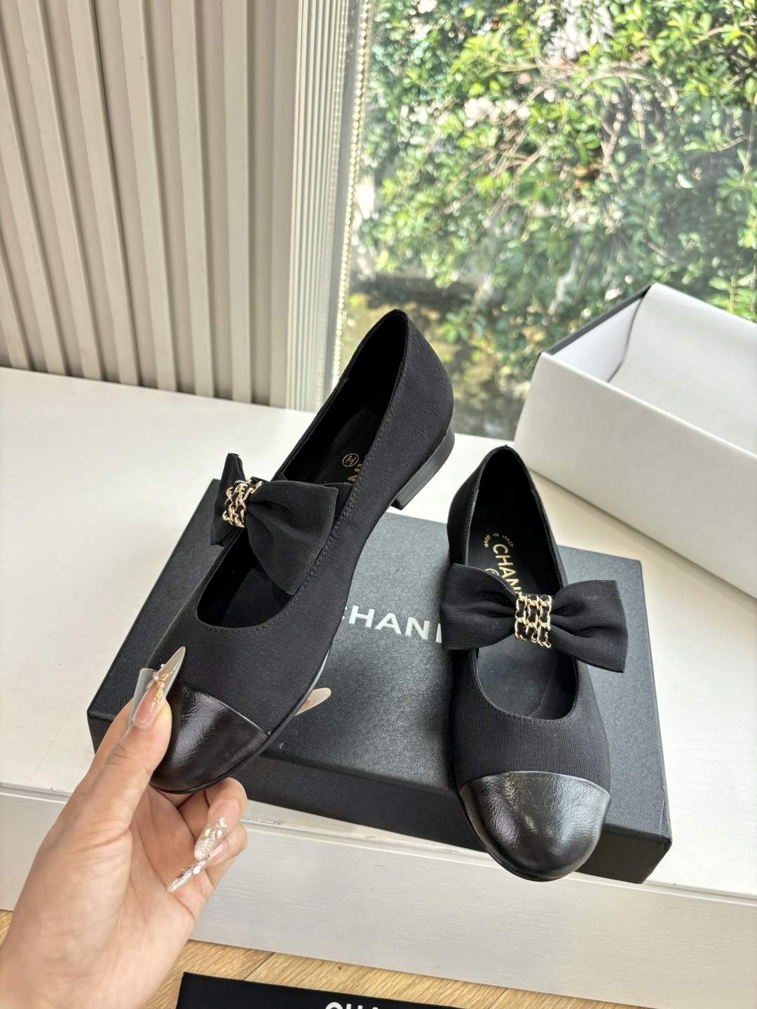 Exact Copy Grosgrain And Calfskin Replica Mary Janes - Image 3