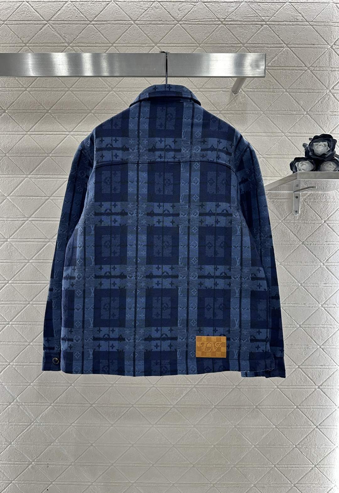 Lux Louis Vuitton Monogram Tartan Denim Replica Overshirt - Image 2