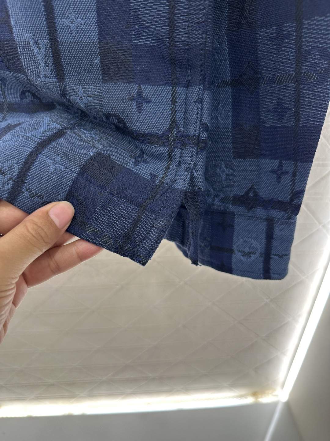 Lux Louis Vuitton Monogram Tartan Denim Replica Overshirt - Image 4