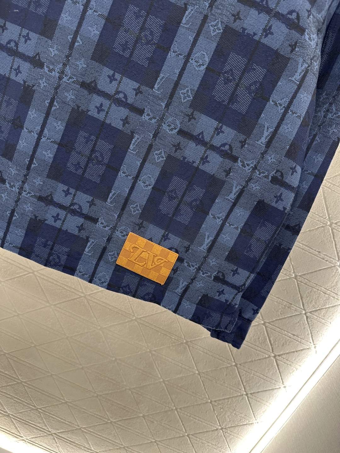 Lux Louis Vuitton Monogram Tartan Denim Replica Overshirt - Image 5