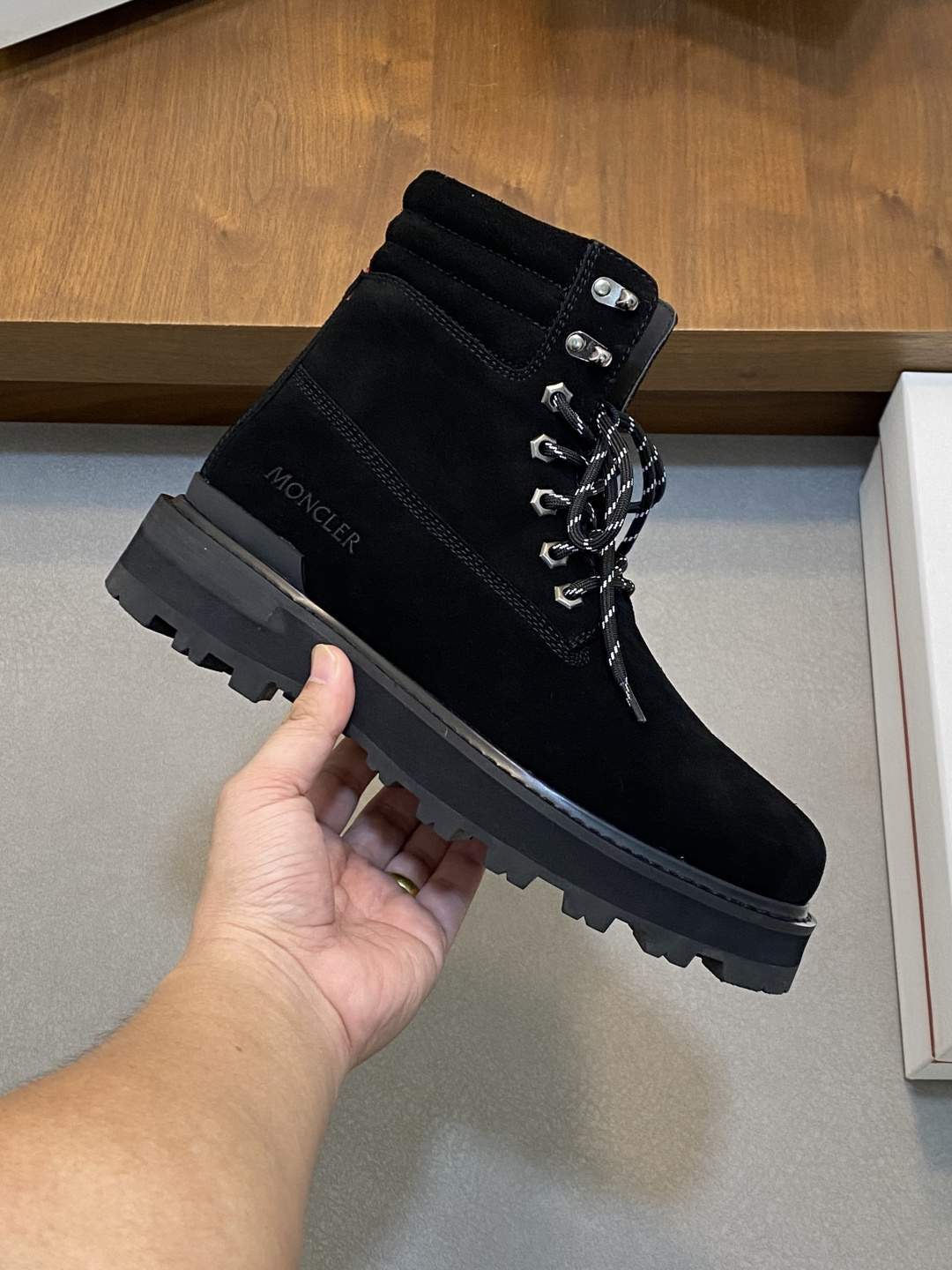 Deluxe Moncler Peka Lace-Up Suede Replica Boots - Image 6