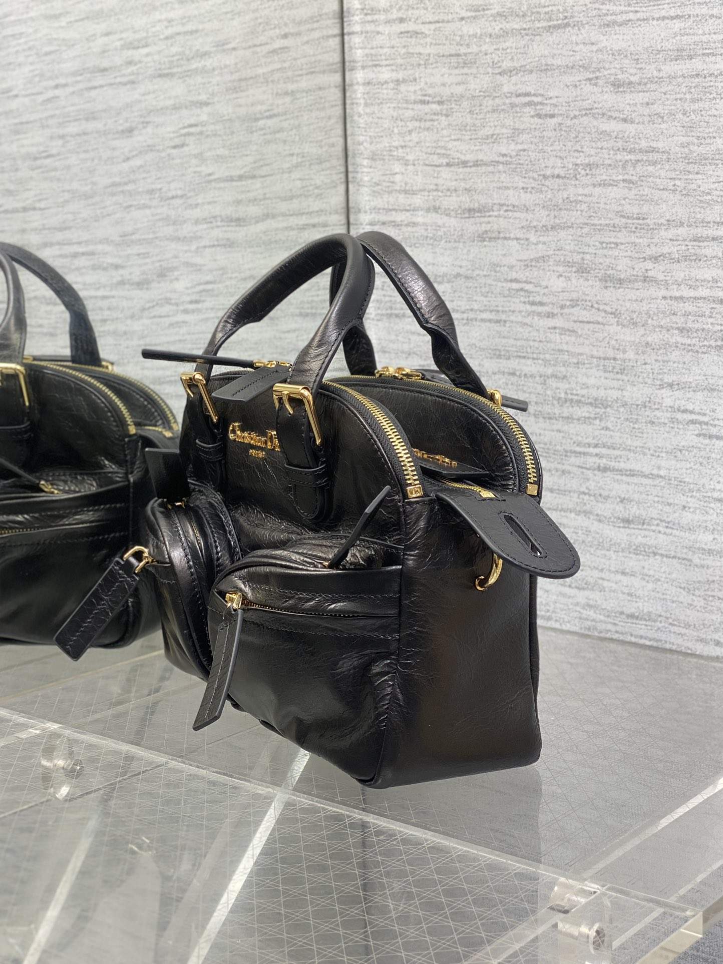 Deluxe Christian Dior Small Grand Tour Replica Bowling Bag - Image 4