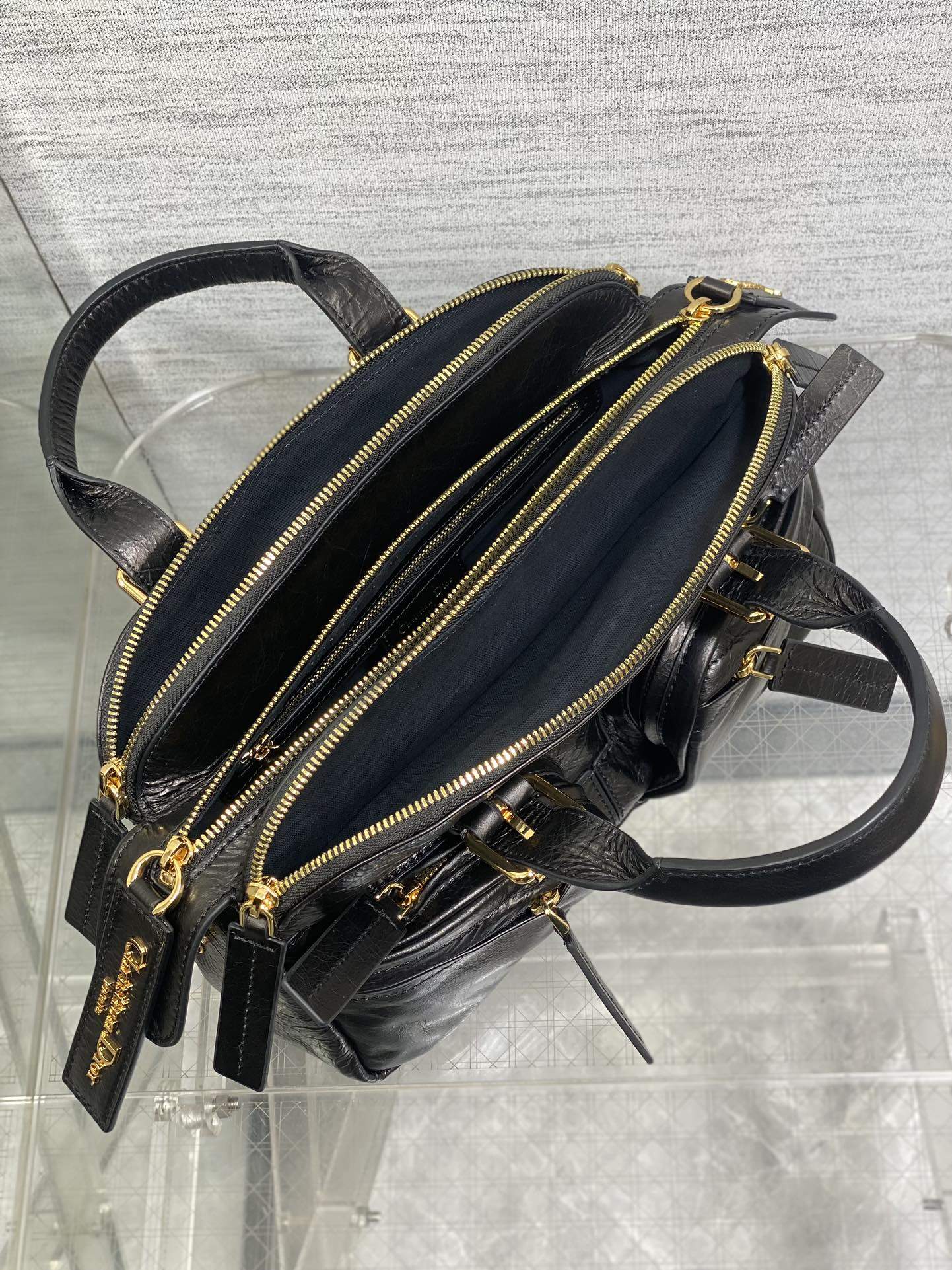 Deluxe Christian Dior Small Grand Tour Replica Bowling Bag - Image 7