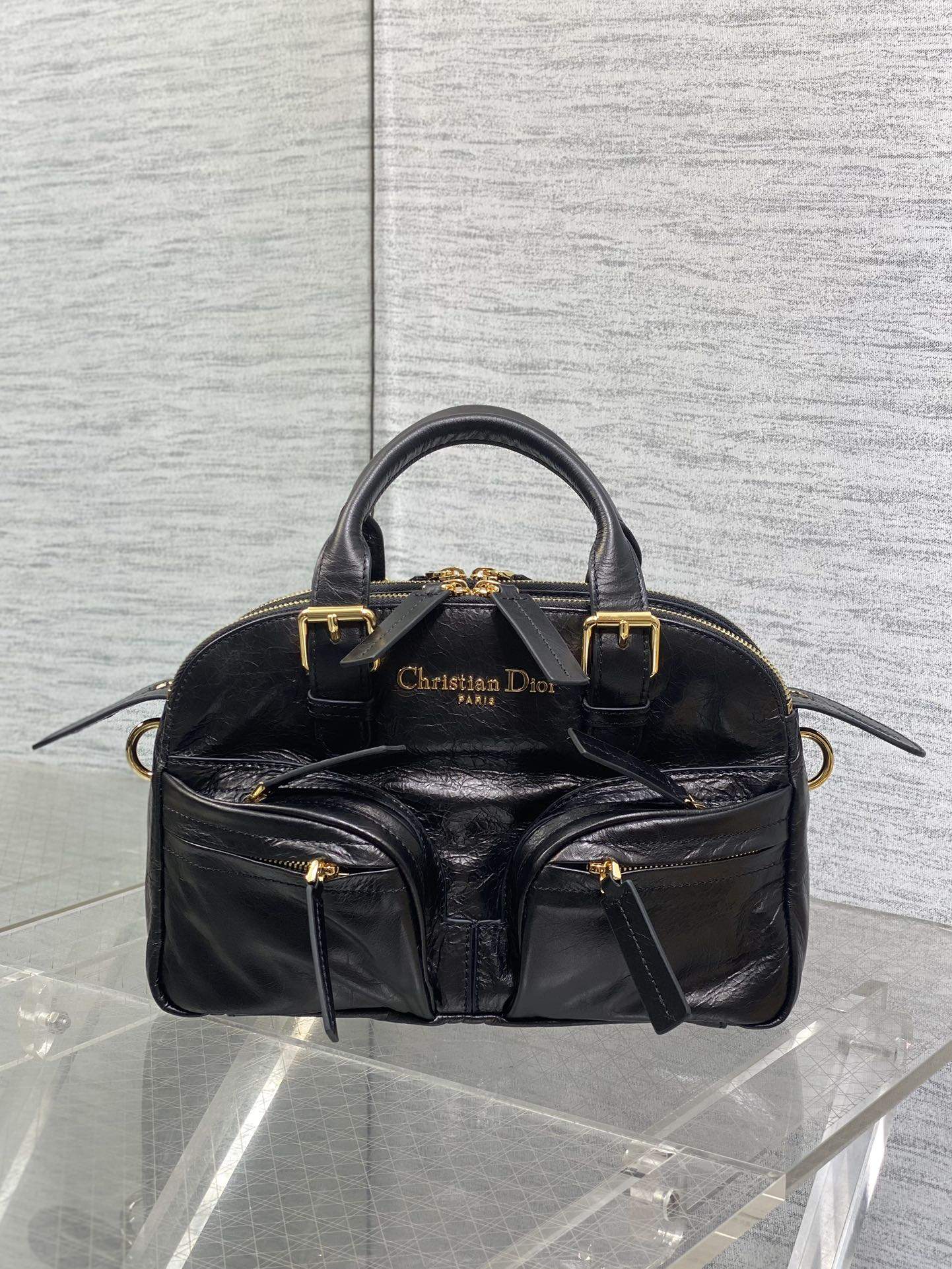 Deluxe Christian Dior Small Grand Tour Replica Bowling Bag - Image 3