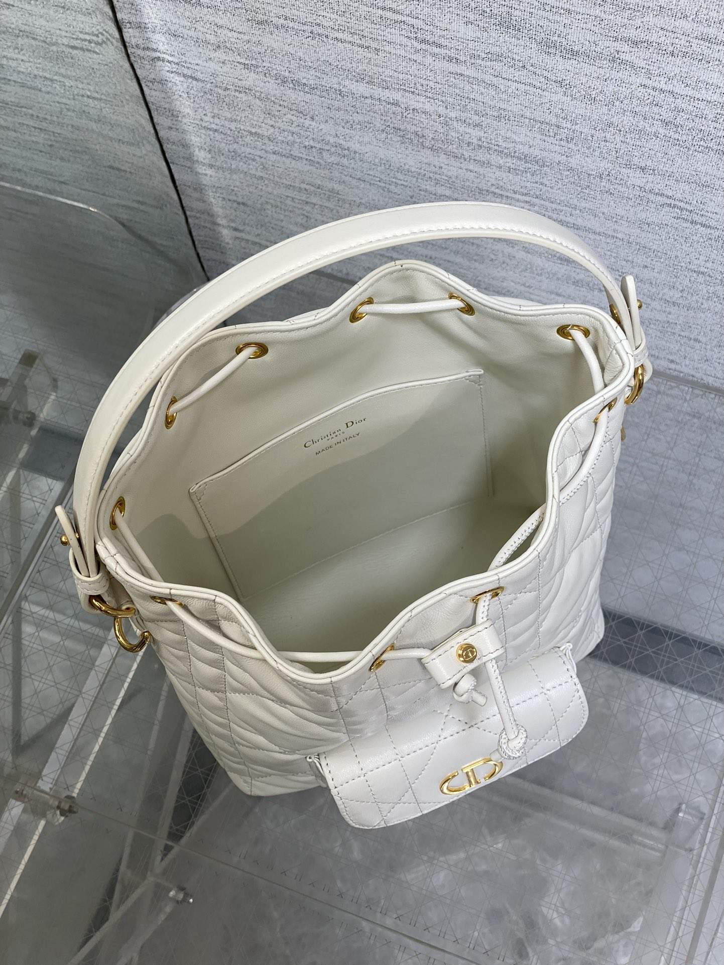 Exclusive Christian Small Dior Caro Replica Bucket Bag - Image 8