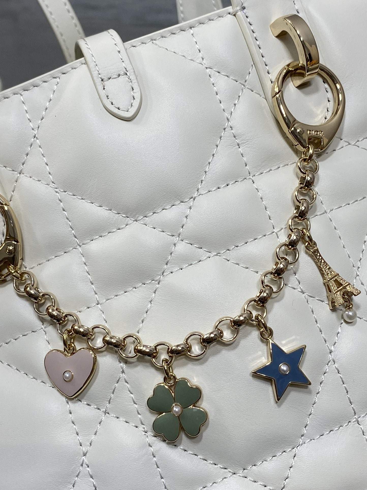 Luxury Christian Dior Small Dior Toujours Vertical Replica Tote Bag With Charms - Image 7