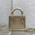 Elite Christian Dior Lady Dior Replica Mini Bag - Gold