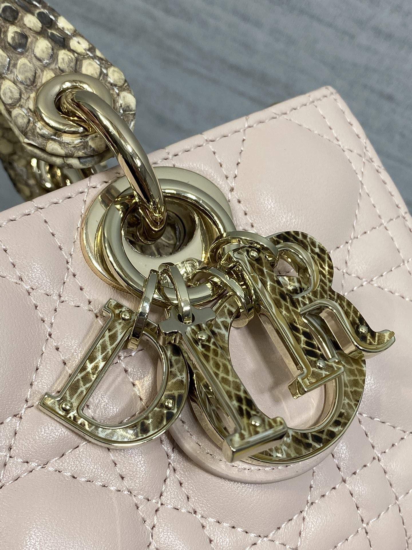 Lux Christian Dior Small Lady D-Joy Replica Bag With a Python Top Handle - Image 6