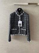 Copy Embroidered Cotton And Wool Tweed Replica Jacket