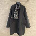Premium Louis Vuitton Double Face Long Clip Front Replica Coat - Black