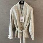 Mirror Quality V-Neck Soft Wool Replica Coat - White