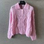 Exclusive Celine Replica Sweater In Aran Mohair And Wool - Pink