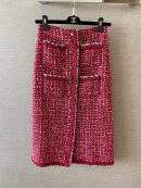 Top Grade Tweed Replica Long Skirt