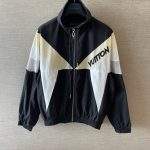 Deluxe Louis Vuitton Color-Blocked Replica Windbreaker - Black