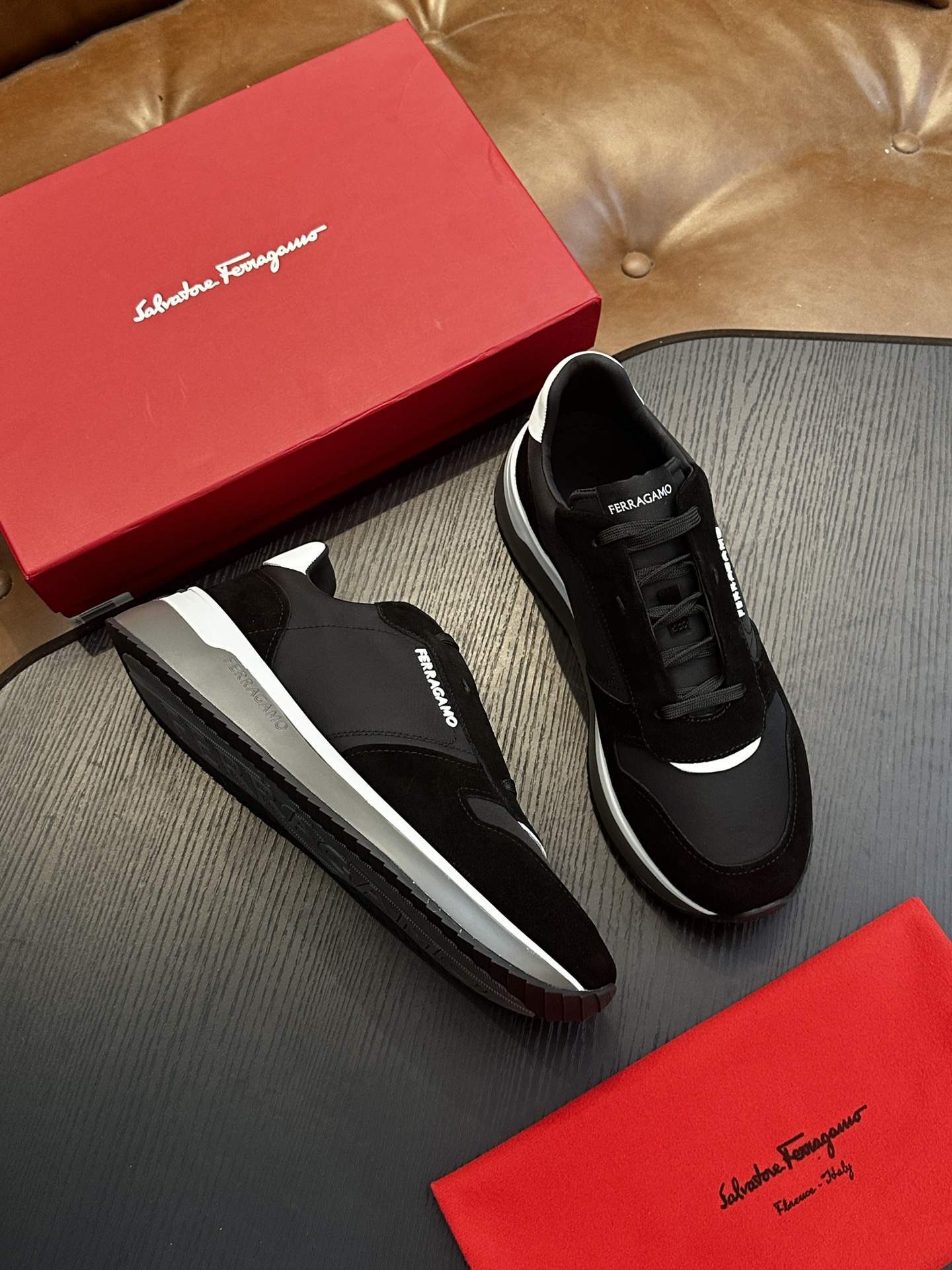 Delux Salvatore Ferragamo Low Cut Replica Sneaker - Image 4