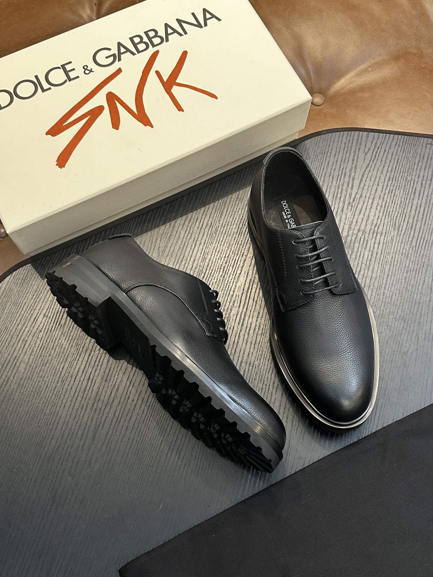 Top Grade Dolce & Gabbana Grained Derby Replica Shoes - Image 4