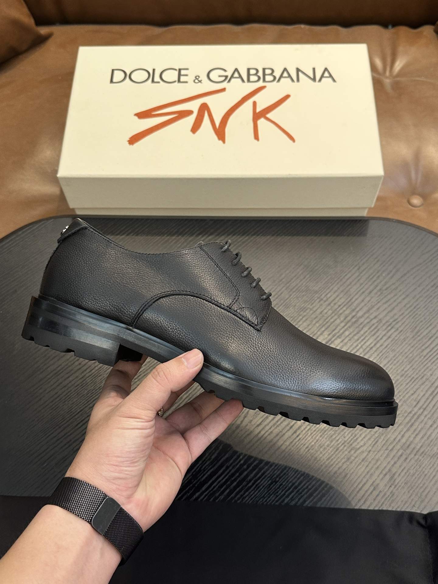 Top Grade Dolce & Gabbana Grained Derby Replica Shoes