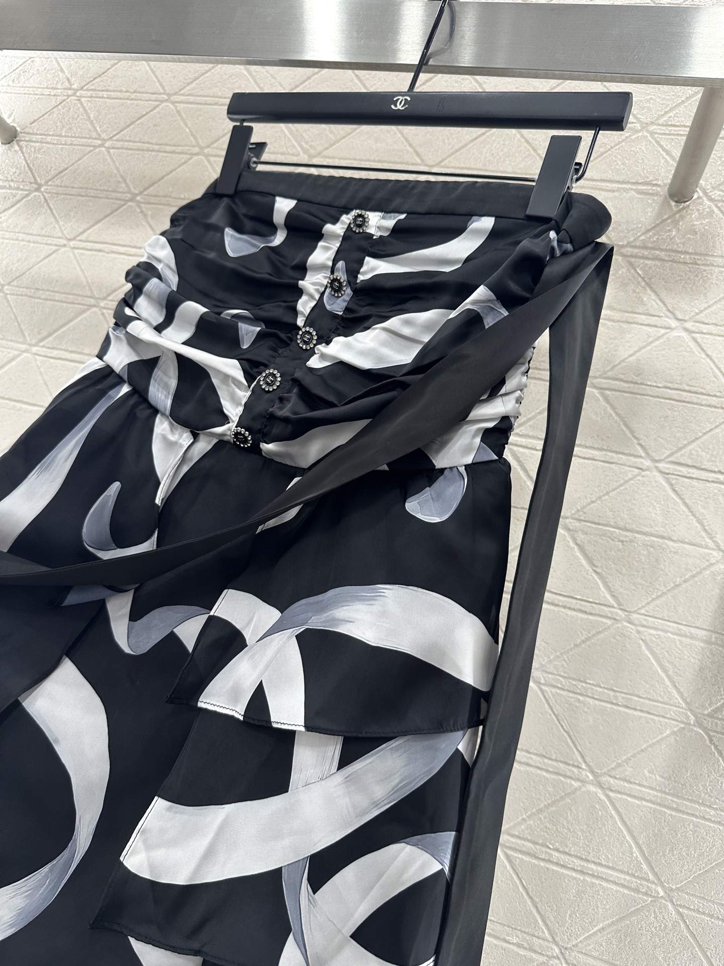 Elite Printed Silk Charmeuse Replica Long Dress - Image 4