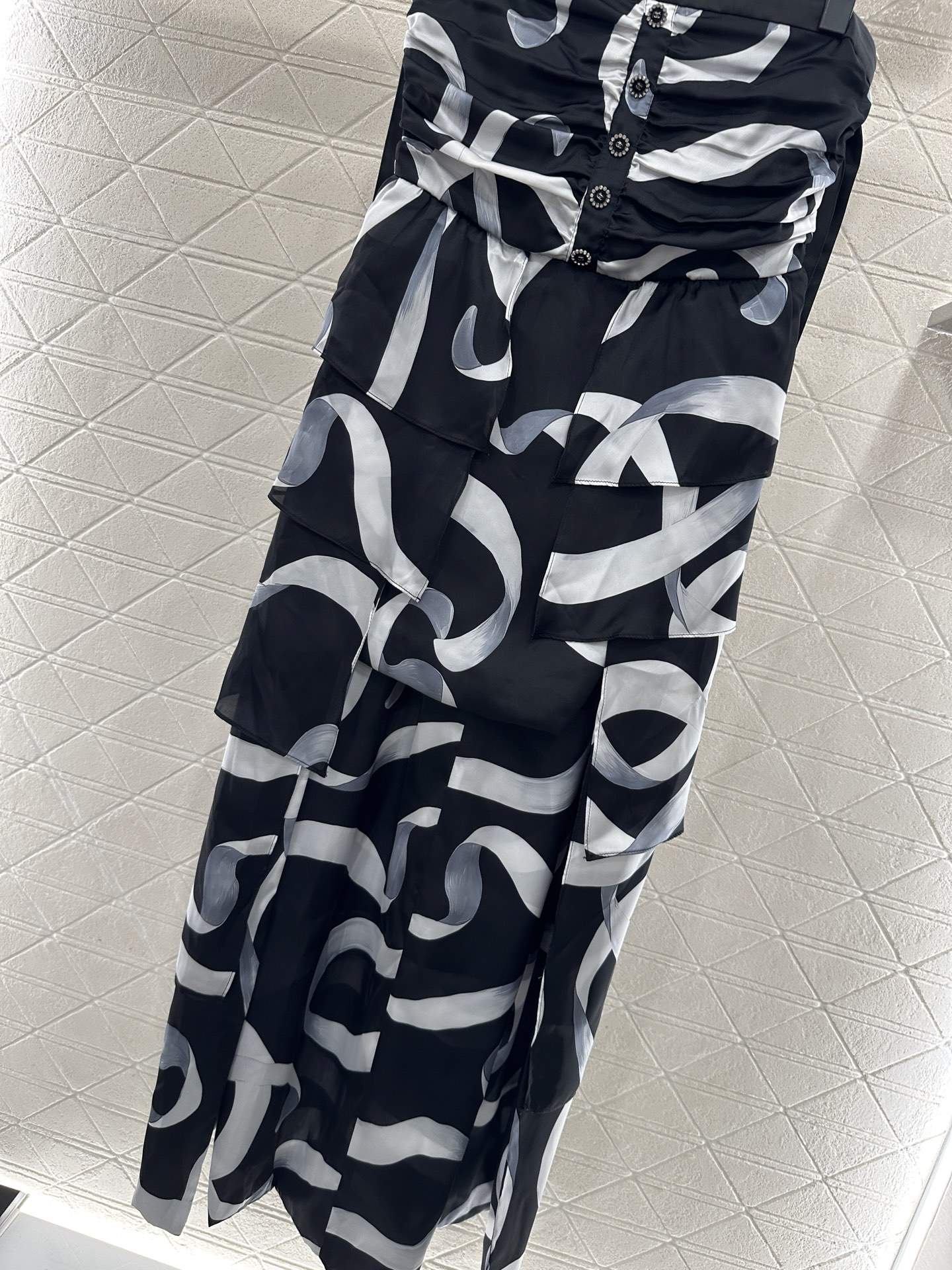 Elite Printed Silk Charmeuse Replica Long Dress - Image 3