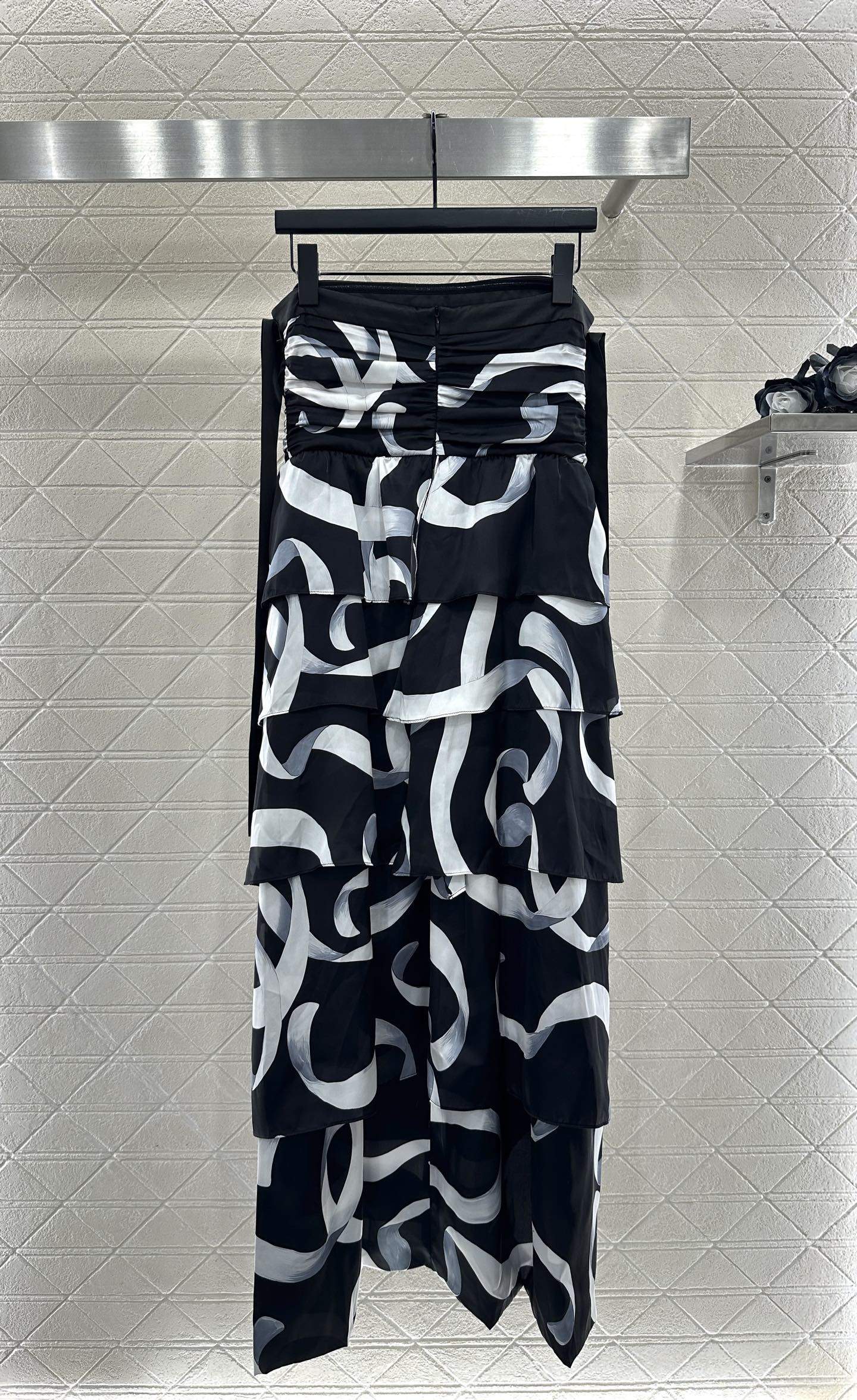 Elite Printed Silk Charmeuse Replica Long Dress - Image 2