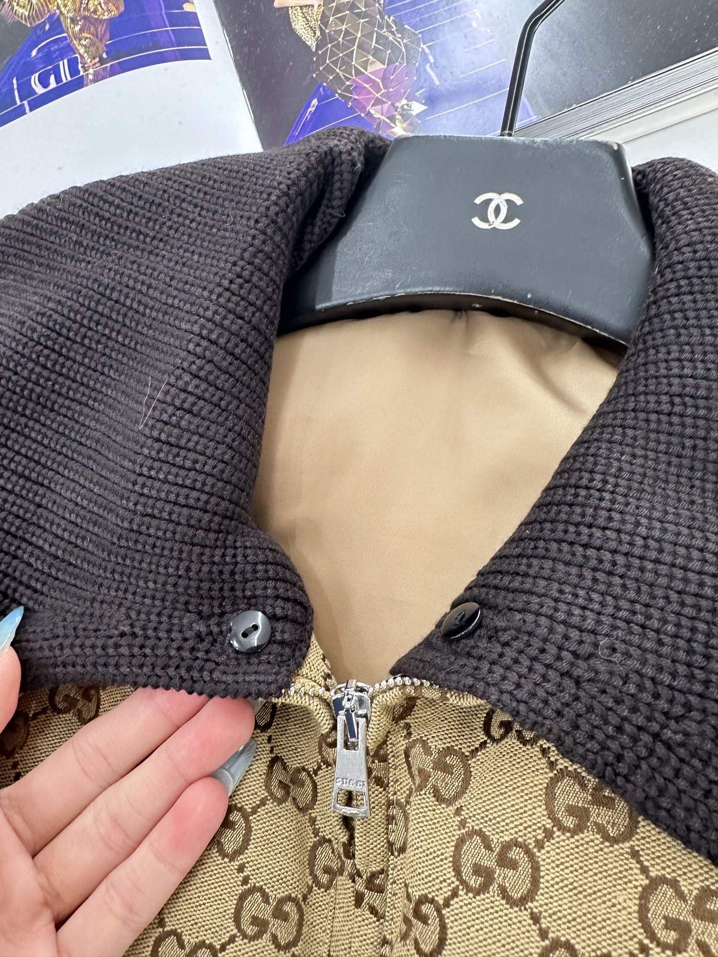 Supreme Gucci GG Canvas Replica Gilet With Leather Label - Image 6