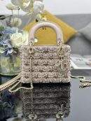 Copy Christian Dior Blush Pearl Embroidered Mini Lady Dior Replica Bag