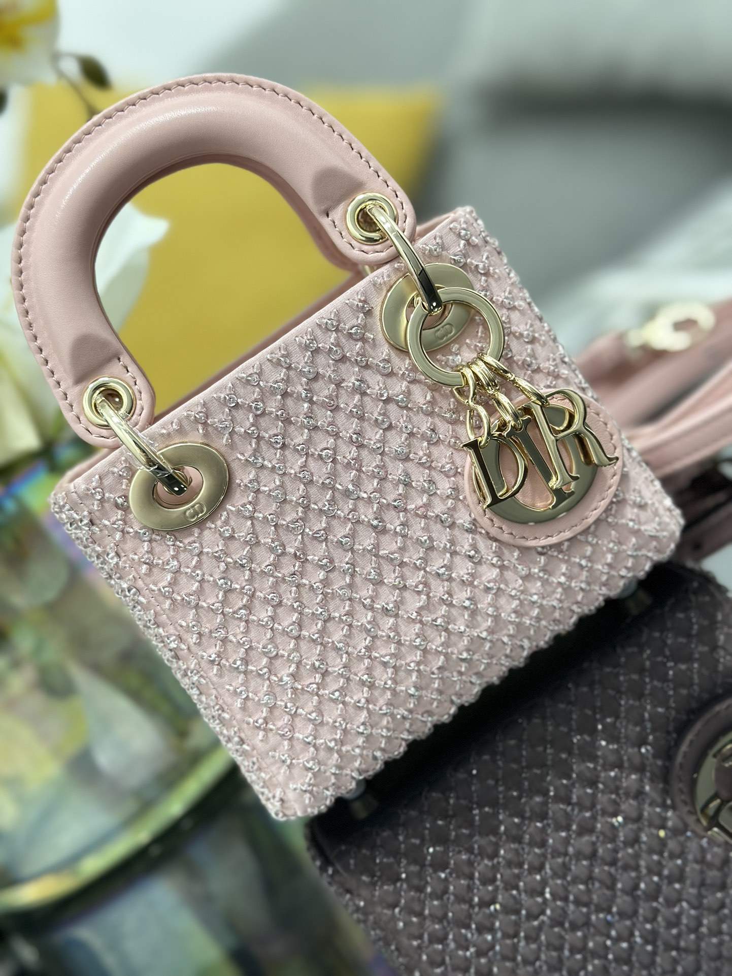 Copy Christian Dior Crystal Embellished Lady Dior Replica Micro Bag - Image 5