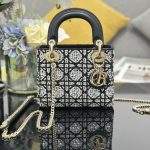 Supreme Christian Dior Mini Lady Dior Replica Bag - Black