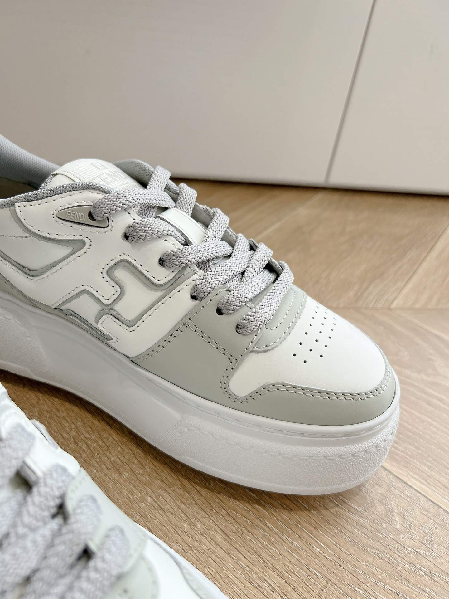 Lux Fendi Match Leather Replica Platform Low-Tops - Image 8