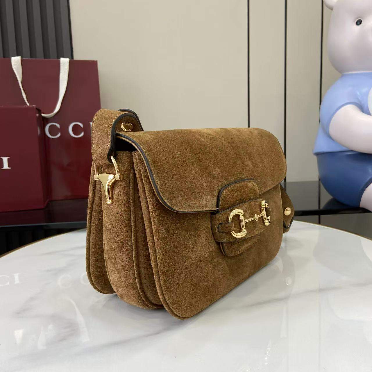 Deluxe Gucci Horsebit 1955 Aura Small Replica Shoulder Bag - Image 3