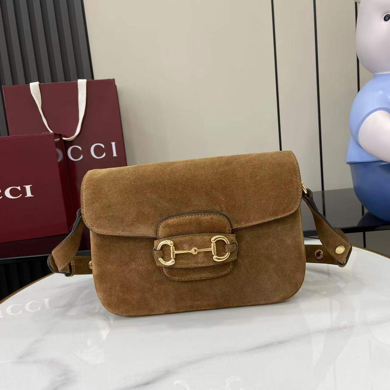 Deluxe Gucci Horsebit 1955 Aura Small Replica Shoulder Bag