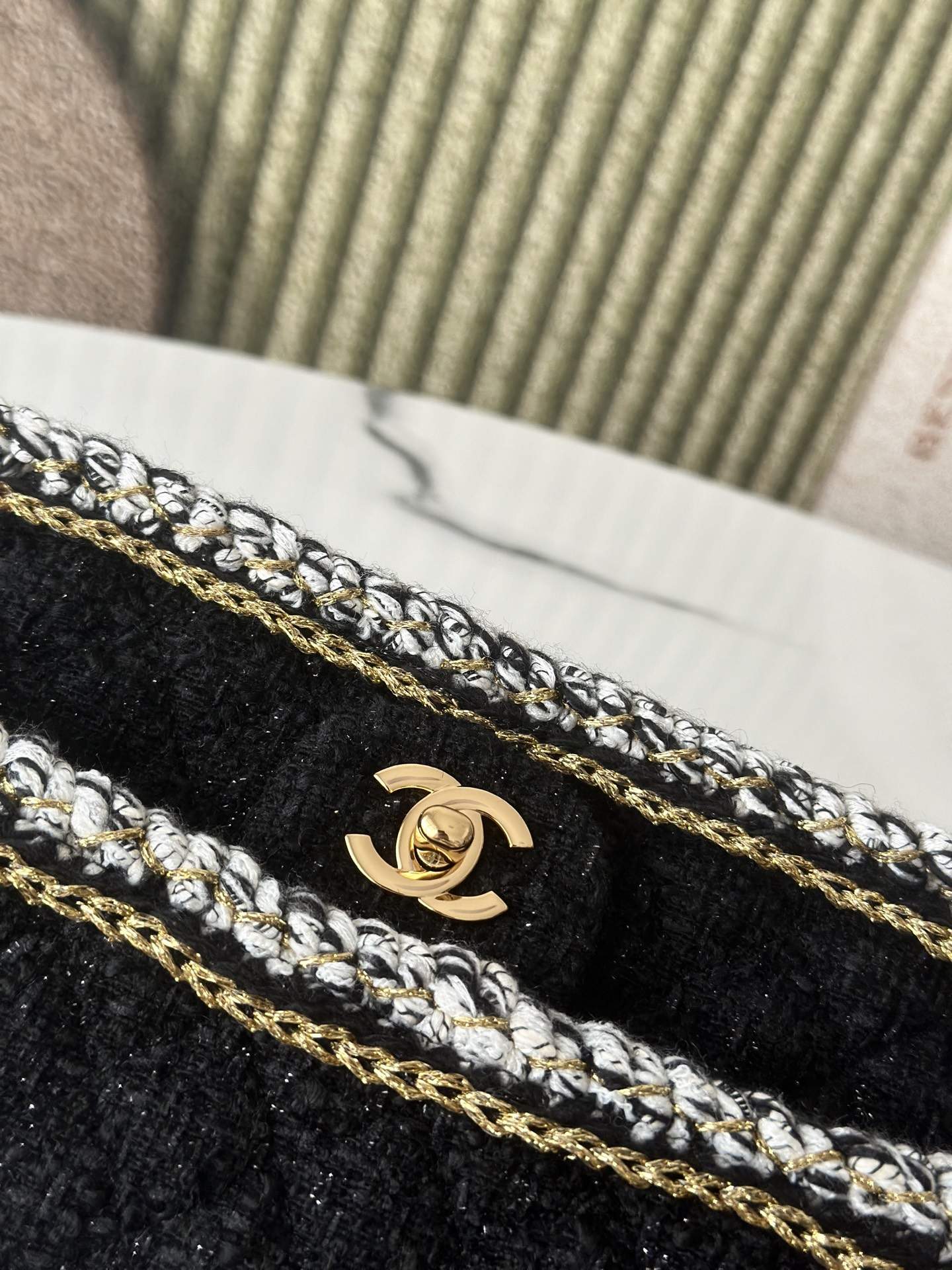 Supreme Cotton Tweed Small Replica Classic Handbag - Image 7